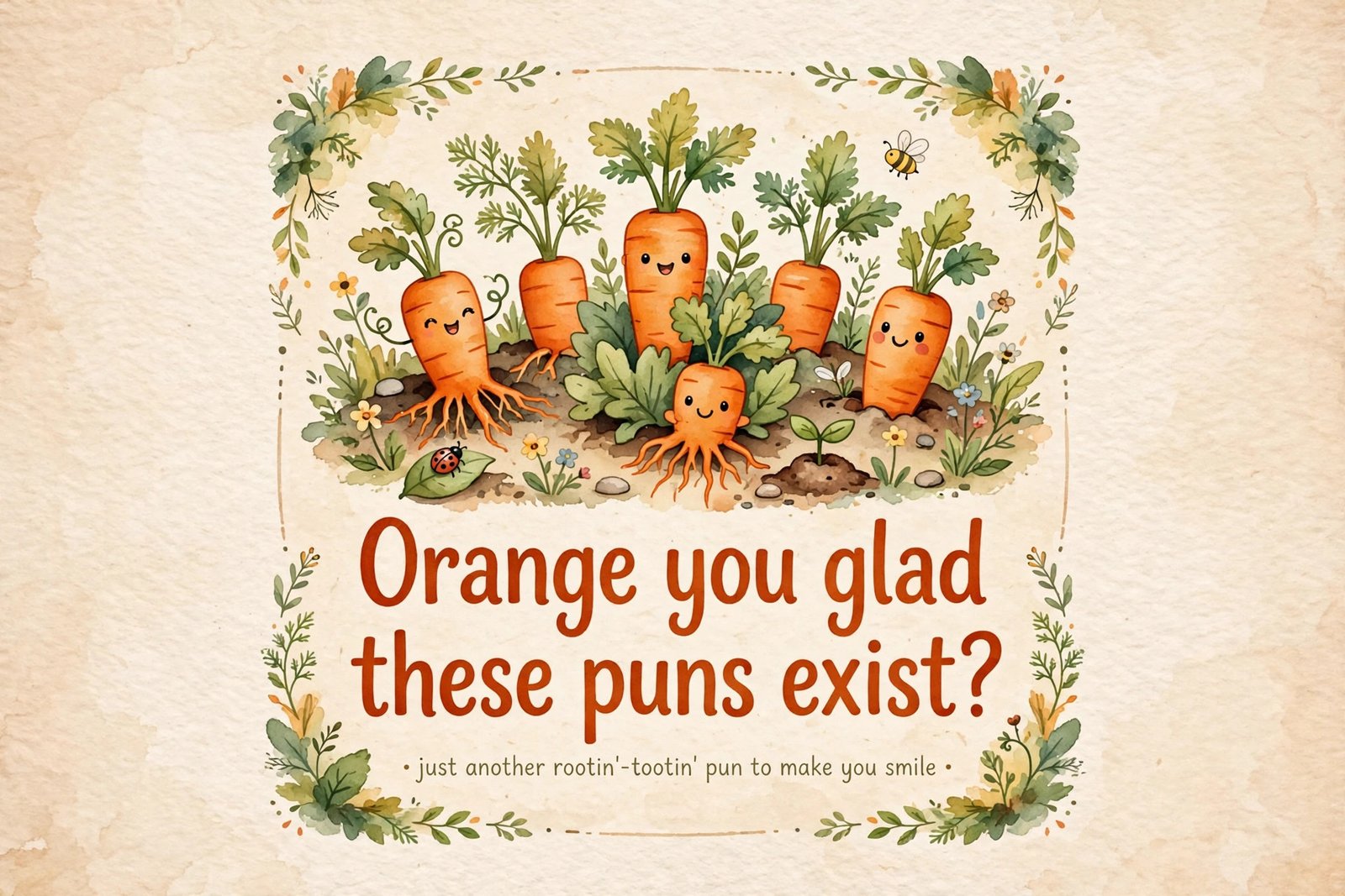 orange you glad these puns exist caption card carrot garden