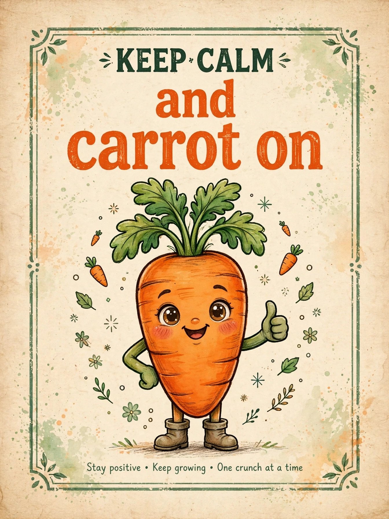 keep calm and carrot on motivational poster cute carrot