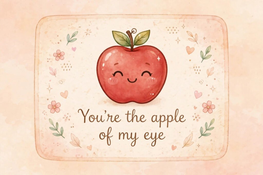 youre the apple of my eye sweet caption card