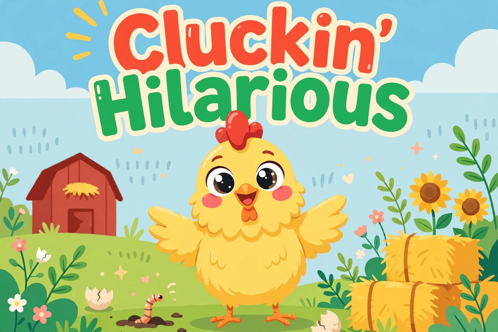 cute cartoon chicken cluckin hilarious typography