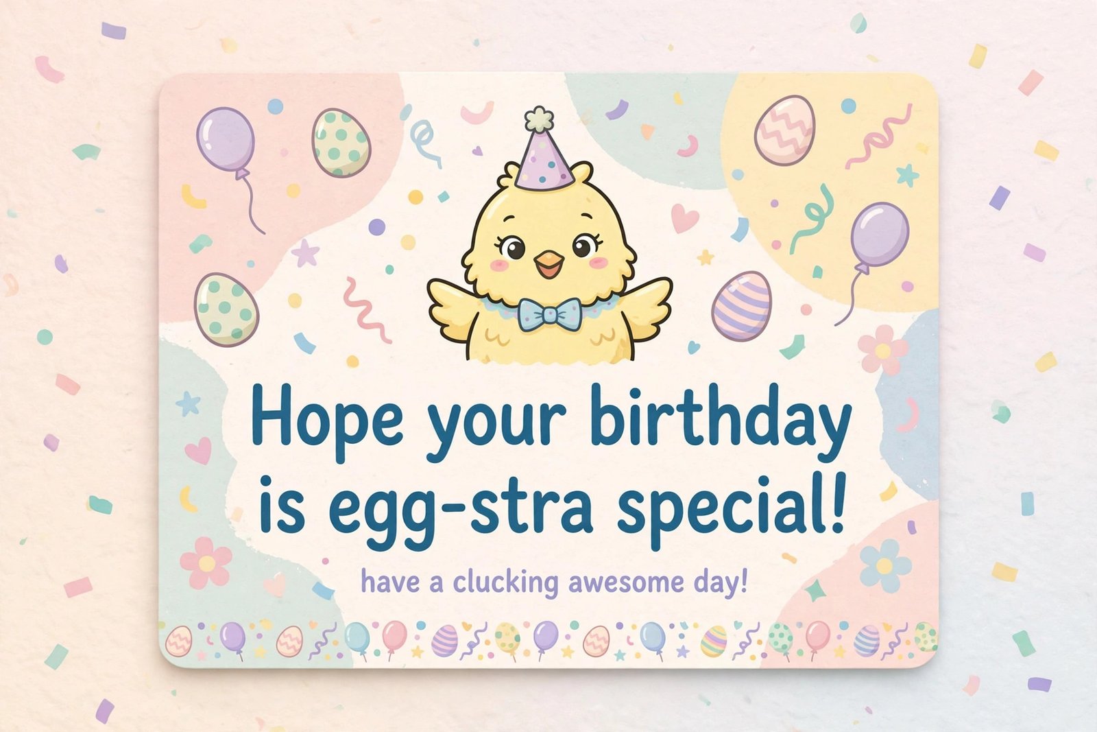 funny chicken pun birthday card mockup