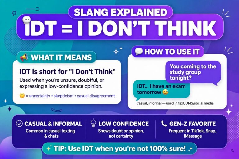idt i dont think texting abbreviation graphic chat bubbles