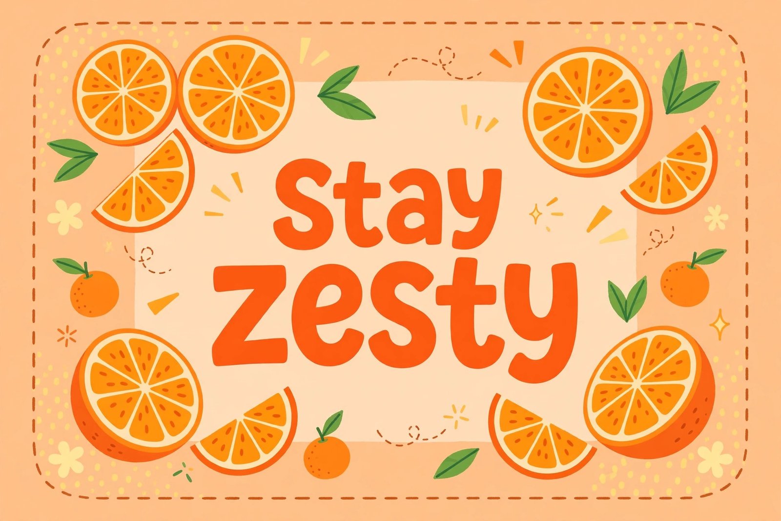 stay zesty funny caption card orange slices